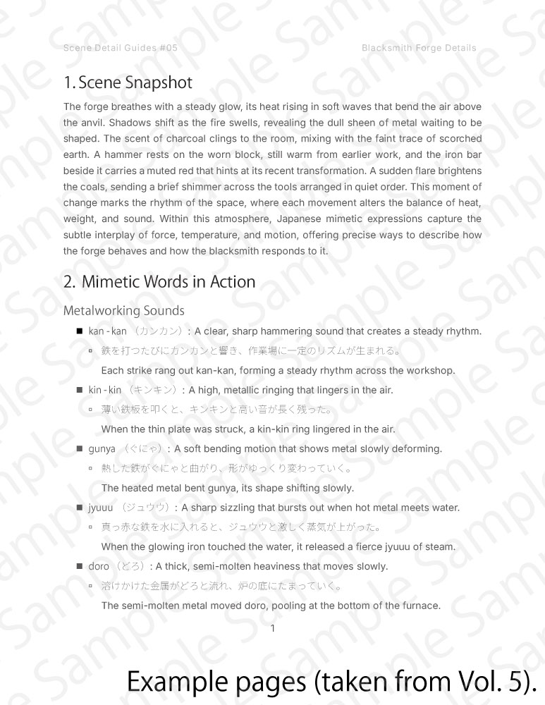 Sample page from DeepDive Scene Detail Guides (using Vol. 5 as an example).
